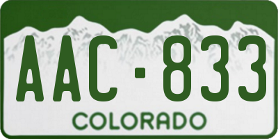 CO license plate AAC833