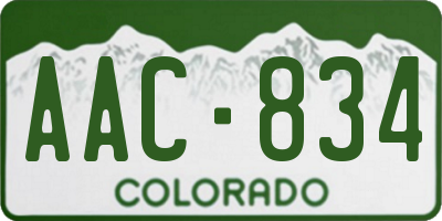 CO license plate AAC834