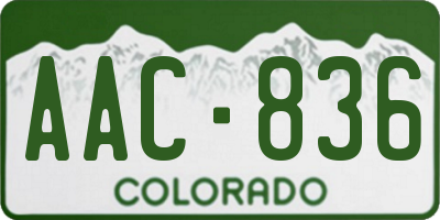 CO license plate AAC836