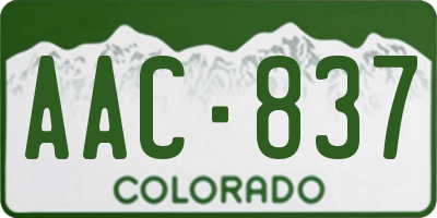 CO license plate AAC837