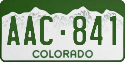 CO license plate AAC841