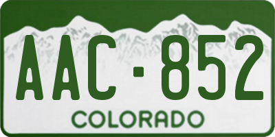 CO license plate AAC852