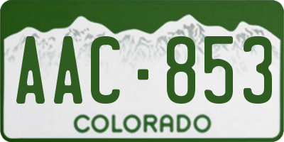 CO license plate AAC853