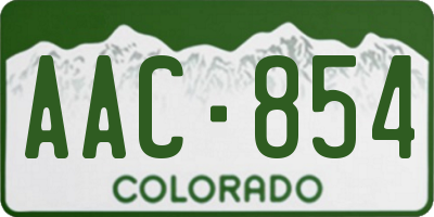 CO license plate AAC854
