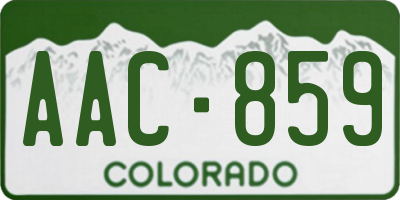 CO license plate AAC859