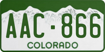 CO license plate AAC866