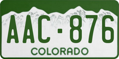 CO license plate AAC876