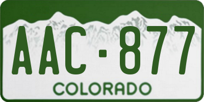 CO license plate AAC877