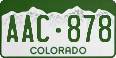 CO license plate AAC878