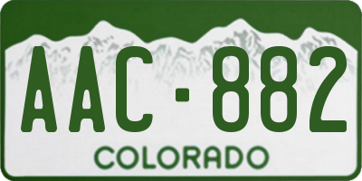 CO license plate AAC882