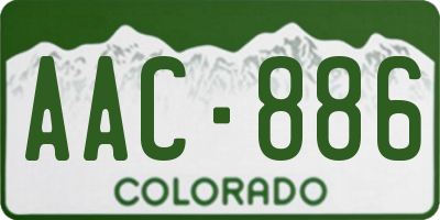 CO license plate AAC886