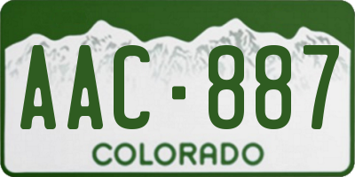 CO license plate AAC887