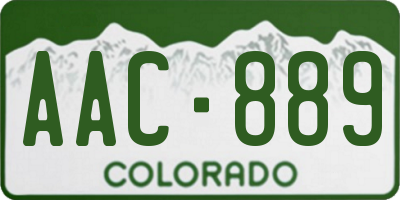 CO license plate AAC889