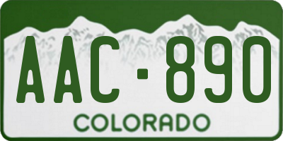 CO license plate AAC890