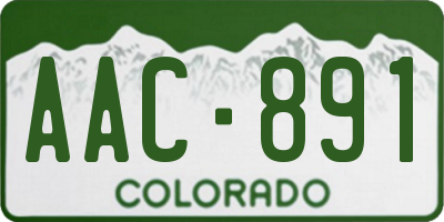 CO license plate AAC891