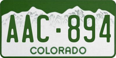 CO license plate AAC894