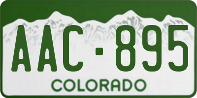 CO license plate AAC895