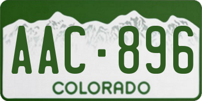 CO license plate AAC896