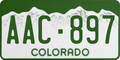 CO license plate AAC897
