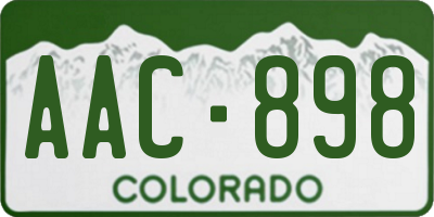CO license plate AAC898