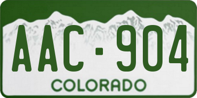 CO license plate AAC904
