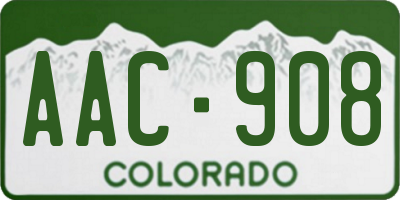 CO license plate AAC908