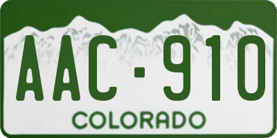 CO license plate AAC910