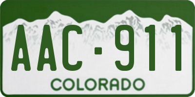 CO license plate AAC911