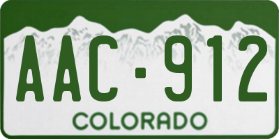 CO license plate AAC912