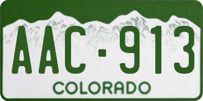 CO license plate AAC913