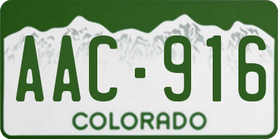 CO license plate AAC916