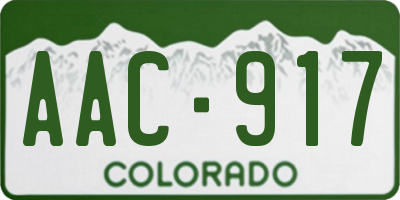 CO license plate AAC917