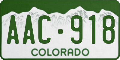 CO license plate AAC918