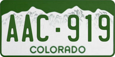 CO license plate AAC919