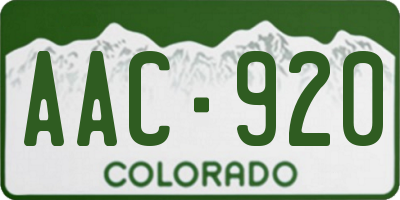 CO license plate AAC920