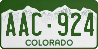 CO license plate AAC924