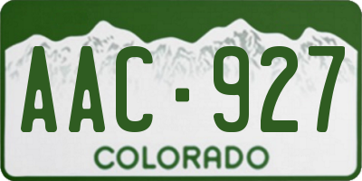CO license plate AAC927