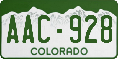 CO license plate AAC928