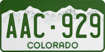 CO license plate AAC929
