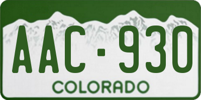 CO license plate AAC930