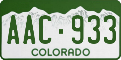 CO license plate AAC933