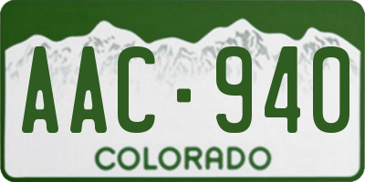 CO license plate AAC940