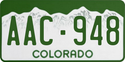CO license plate AAC948