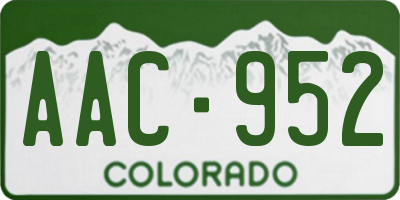CO license plate AAC952