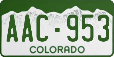 CO license plate AAC953