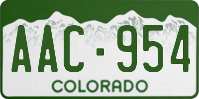 CO license plate AAC954