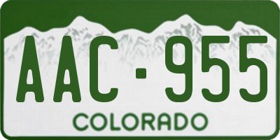 CO license plate AAC955