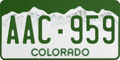CO license plate AAC959