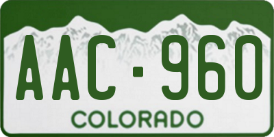 CO license plate AAC960