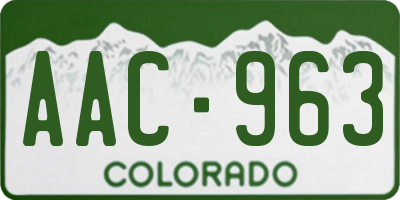 CO license plate AAC963